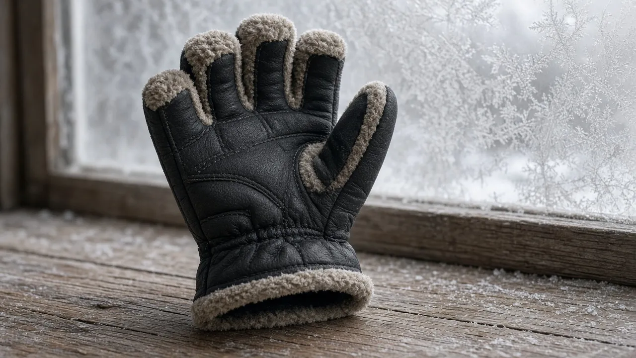 Intérieur d’un gant moto d’hiver, isolation et bout de doigt un peu large